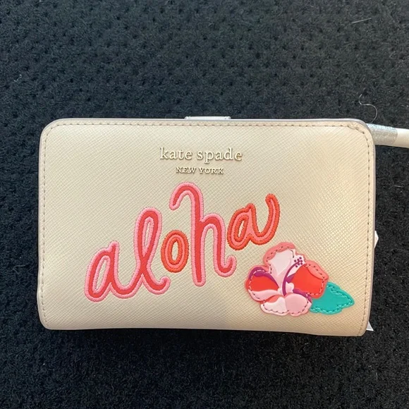 ✿aloha✿ kate spade 長財布 ハワイ限定 ハイビスカス 希少品 モーガン サンシャイン フローラル プリント スモール スリム